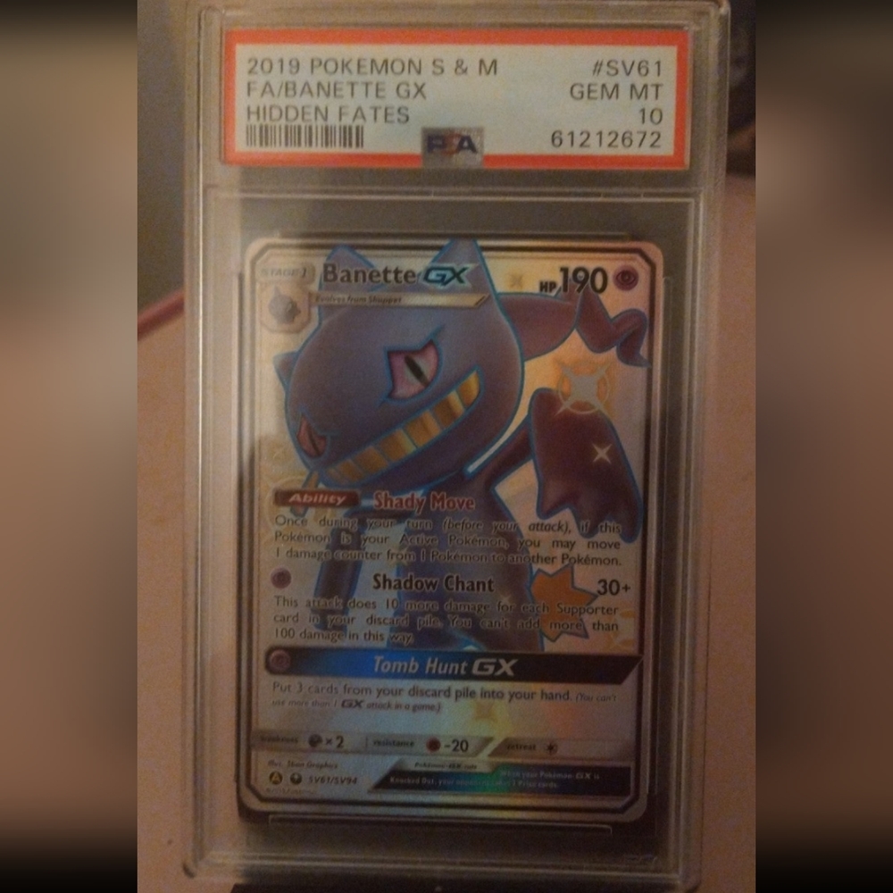 2019 PSA 10 shining Banette GX from hidden fate
